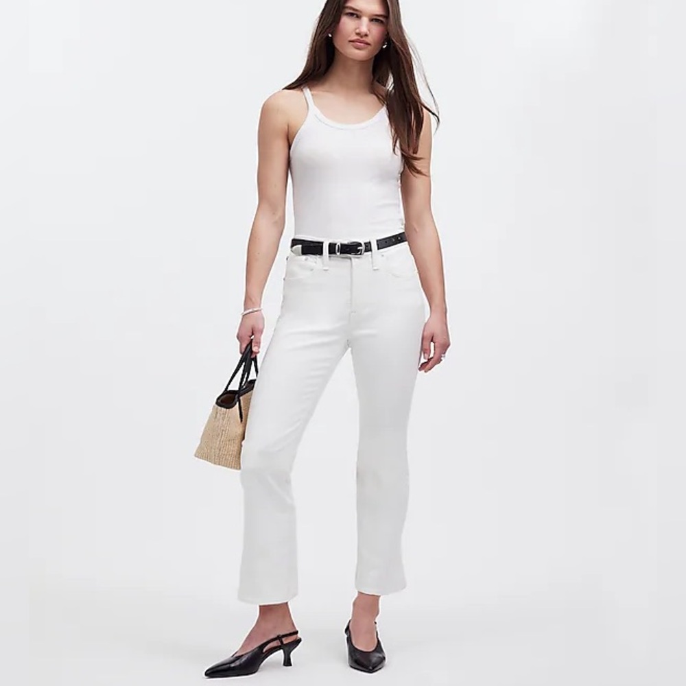 Madewell Kick Out Crop Jeans In White Size W32 NWT
